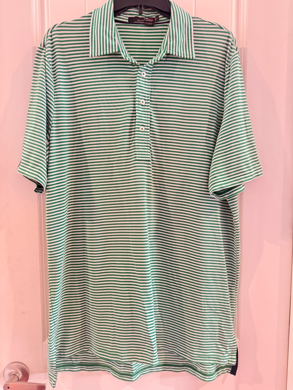 RLX Ralph Lauren Performance Golf Polo Green and White Striped Men’s Large